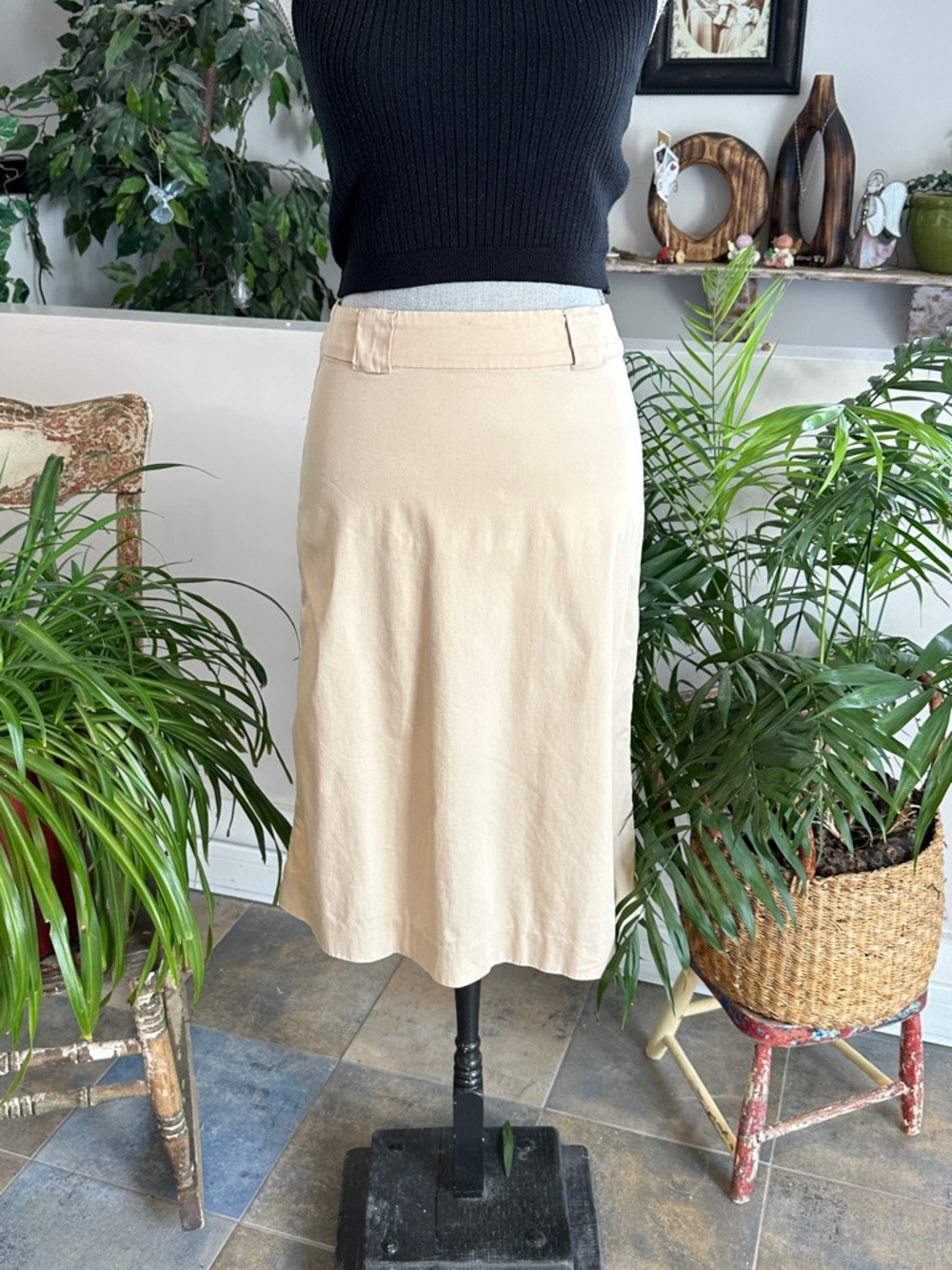 Jacob Cream Midi A-Line Skirt